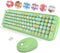 MOFII Wireless Keyboard and Mouse Combo, 2.4GHz Retro Typewriter Keyboard and Cute Mouse for Windows