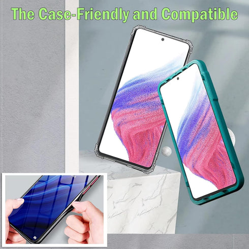 3 Pack Screen Protector for Samsung Galaxy A53 5G with Camera Lens Protector, Ultra HD Tempered Glass, Case Friendly