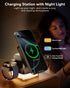 KPON Station,15W 3 1 17 16 15 14 13 12 for iPhone Nightstand Charging in Wireless Phone Charger Stand with Night Lamp