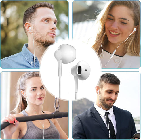 Wired Earbuds Headphones 4 Pack, 3.5mm Jack Ear Buds with Microphone, Compatible with Computer Laptop iPad Android