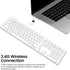 TIETI 2.4G Wireless Bluetooth Keyboard Rechargeable, Stainless Steel Ultra Slim Full Size Keyboard with Numeric Keypad