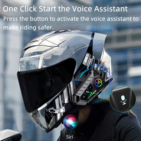 Y10 Motorcycle Helmet Bluetooth Headset, HiFi Stereo Sound, Noise Reduction, 1000mAh Battery, Waterproof, Easy Set Up