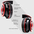 Wireless Bluetooth Headphones with Colorful LED Lights - Built-in Mic, Foldable, Wired HiFi Stereo for Classroom/Home