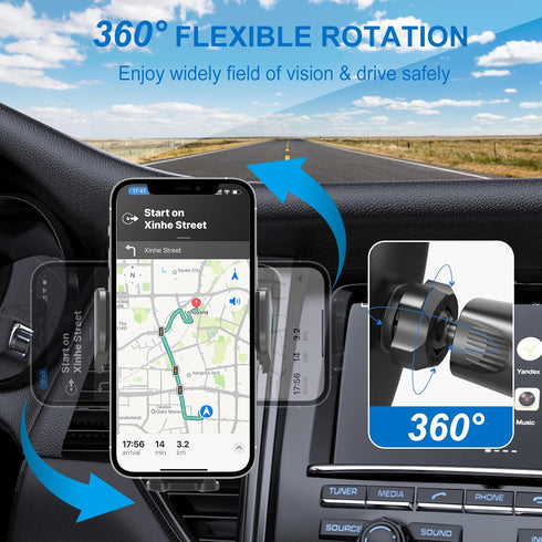 Newest Metal Hook Car Vent Phone Holder Mount, Ultra Stable Clip for iPhone 15 14 13 12 Pro Max, Samsung, Google