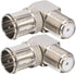 F Male to Female Right Angle Coax Connectors Type F Adapters Push on Coaxial Quick Connect RG6 for Wall Mounted TV,