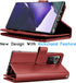 Galaxy Note 20 Ultra Case, Luxury Wallet Case with Cash & Credit Card Slots, Detachable Magnetic Hard Cover (Wine Red)