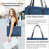 EMPSIGN 16 Inch Laptop Tote Bag for Women, Stylish Quilted Computer Shoulder Briefcase, Waterproof Haze Blue