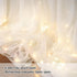 GUANSEN 10 8FT * White Pearl Tulle Double Layered Backdrop Curtain with Lights String and Lining Fabric for Wedding