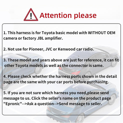 2012-Below RAV4 16PIN Car Stereo Radio Wiring Harness for Toyota Camry Corolla Prado Fortuner Highlander Tundra Yaris