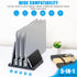 Ryvlan 3 17 Inches Vertical Laptop Stand, Slot Adjustable Laptop Storage Rack and Desk Organizer, Silicone-Padded