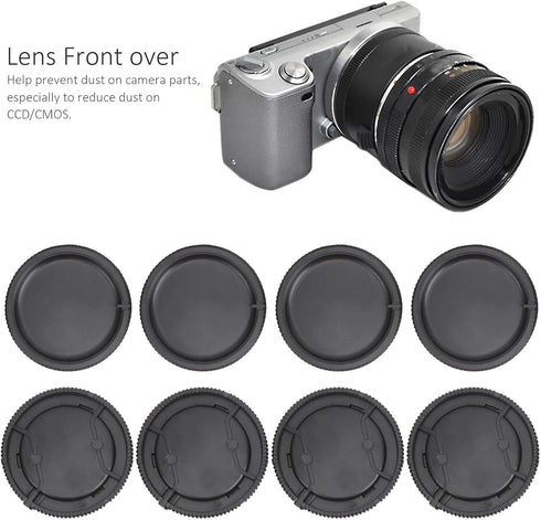 4Pcs Lens Rear Back Cover & Body Front Cover Cap Set for Sony A Mount Lens Camera
