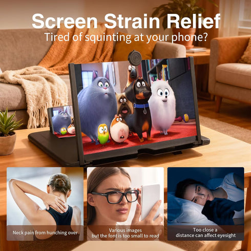 DOEUTLQ 12 inch Screen Magnifier for Cell Phone Pocket Cinema Mobile Phone Magnifier Cool Tech Gadgets for iPhone