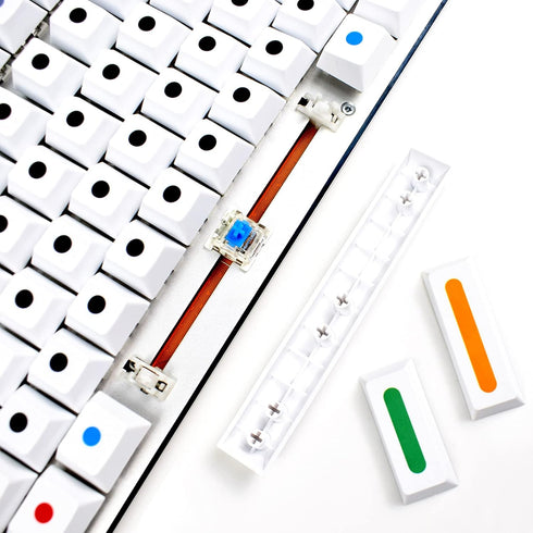MOLGRIA Keycaps, GMK Dots White 129 Set for 60/65/80/100 Percent Keyboard, Custom PBT Cherry Profile KeyCaps for