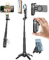 USKEYVISION Magnetic Pocket Selfie Stick for iPhone with Light for MagSafe 4 in