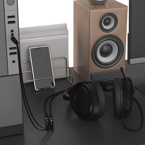 Headphone Splitter Adapter, 3.5mm Audio + Mic TRRS Splitter (3.5mm Male to 2X 3.5mm Female) for Gaming Headset