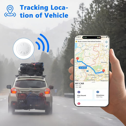 HONGTOP H 1PCS GPS Tracker for Vehicles, Real Time Tracker Device for Vehicles, Work with Find My (iOS Only), MINI