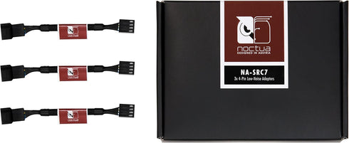 Noctua NA-SRC7, 4 Pin Low-Noise Adaptor Cables for PC Fans, Black