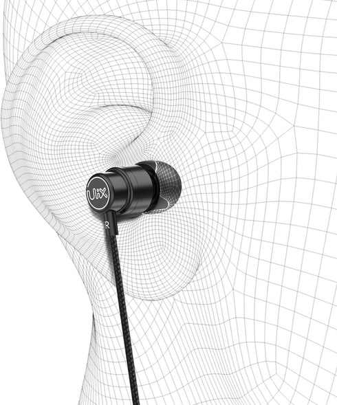 UliX Rider Wired Earbuds, In-Ear Headphones with Microphone, Anti-Tangle Cable, for iPhone, iPad, Samsung