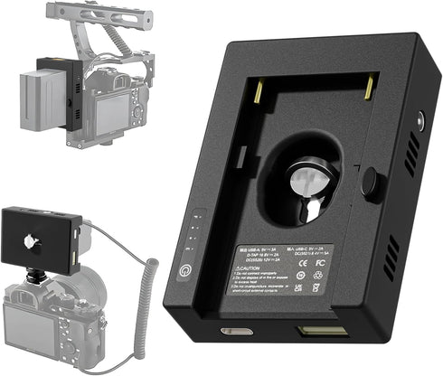 F1TP 12V/16.8V/5V NP-F Battery Mount Plate with D-Tap & USB Output, Compatible with Sony NP-F Series Batteries, Power