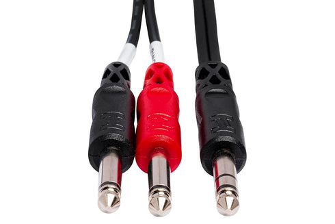 Hosa STP-201 Insert Cable, 1/4 Inch TRS to Dual 1/4" TS, 3.3 Feet
