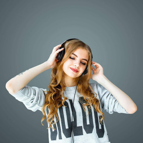 LORELEI X6 Over-Ear Headphones with Microphone, Lightweight Foldable & Portable Stereo Bass Headphones