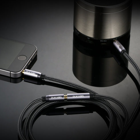 DUKABEL Headphone Extension Cable, 3.5mm TRRS Male to Female Stereo Audio Cable for Smartphone, PC, TV, and More