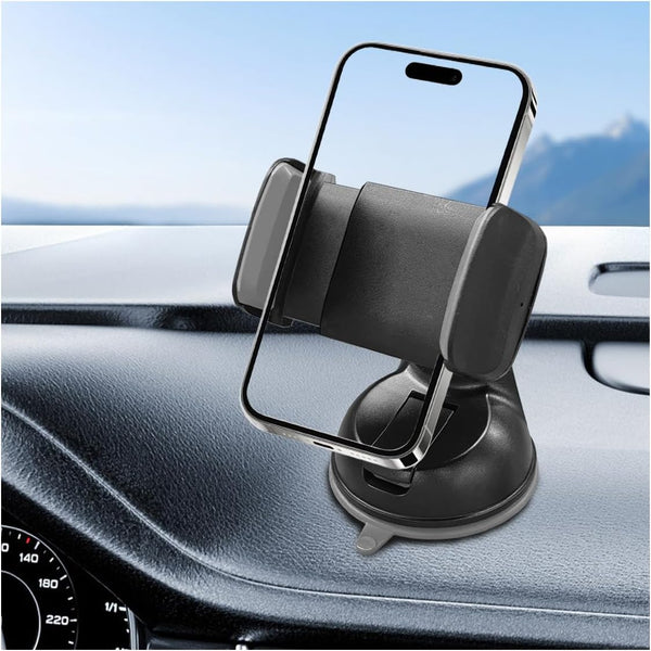 DUSCOKE Car Cell Phone Holder, 360 Adjustable Auto Phone Mount with Strong Suction