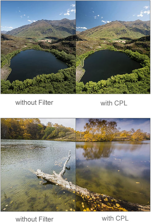 Kase 41mm Magnetic Cell Phone Lens CPL Filter Kit, Includes Circular Polarizer, Soft Graduated ND1.2 Filter, Lens Clip