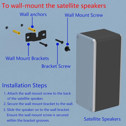 Satellite Speaker Mount, Compatible with Vizio, Sony, Klipsch, Panasonic, Samsung, Fits Up to 9lbs