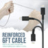 Smartish 2 in 1 USB C to USB C/Lightning Cable, 6 Foot Fabric Wrapped Fast Charging Cable for iPhone, Galaxy, Pixel