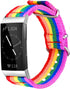 Bandmax Rainbow Bands Compatible with Fitbit Charge 3 Smartwatch, Durable Nylon Replacement Straps, Small