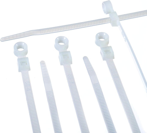 THE CIMPLE CO 7 inch White Nylon Zip Ties (Wire, Cable Ties) - Strong, Indoor and Outdoor Rated, 100 Pack