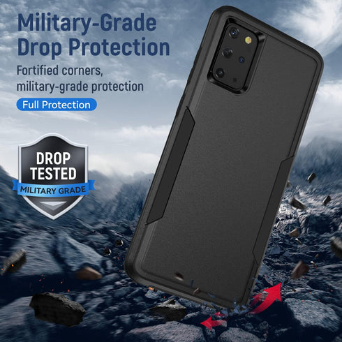 Samsung Galaxy S20 Plus Case - Heavy-Duty Shockproof, Military Grade Drop Tested with HD Screen Protector, Black.