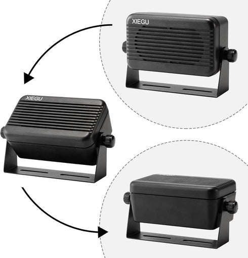 Xiegu GY03 3.5mm Plug Rectangular External Speaker with Stereo Sound for CB/Mobile/Ham Radio, Compatible with Xiegu