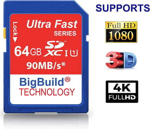 BigBuild Technology 64GB X-M5, X-S20, X-T50 SDXC Memory Card for Fujifilm Cameras