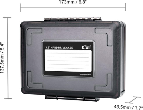 Hard Drive Case for 3.5 inch External HDD, Portable Water-Resistant and Shockproof Storage Bag with Stackable Design