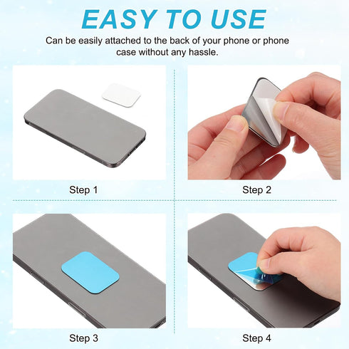 PATIKIL 38mmx50mm 10pcs Metal Plate for Phone Magnet, Rectangular Adhesive Metal Plate Replacement Stickers