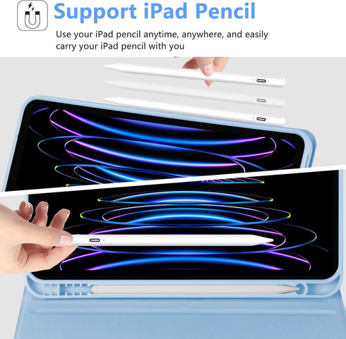MMK iPad Pro 11 inch 4th 3rd Gen Case with Keyboard, Detachable Bluetooth Keyboard with Pencil Holder for iPad Air 5th,