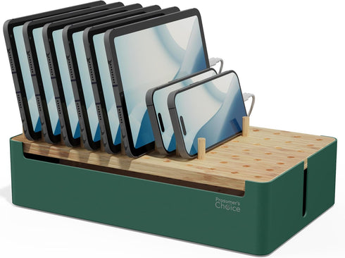Prosumer's Choice Natural Bamboo Charging Station Rack for Smartphones and Tablets (Metal & Bamboo,