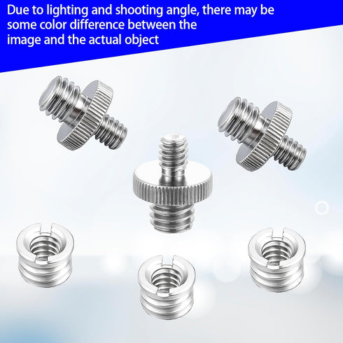 Xelsluthe 6 1/4 Inch 3/8 Inch 3/8 1/4 Pcs Tripod Adapter, to Tripod Adapter with to Mount Screws for Camera Monopod