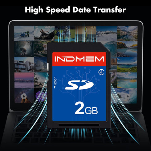 INDMEM 2 Pack SD Card, 2GB Class 4 Flash Memory Card, 2G SLC Standard Secure Digital Cards