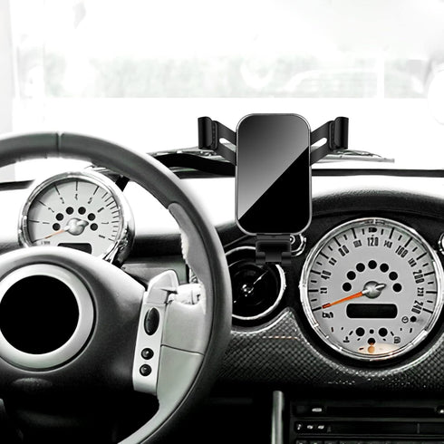 KUNGKIC for Mini R50 R52 R53 Hatch Auto Phone Holder, Aluminum Car Cradle, Rotatable Clip, Foldable Cell Phone Cradle