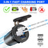 3 in 1 Tent Type Panel, 2 Hole USB Socket Tent Panel, PD Charger Socket + QC3.0 Dual USB Car Charger + 12V/24V Cigarette Lighter Socket + LED Voltmeter, USB Outlet Panel for Car Boat Marine ATV Truck