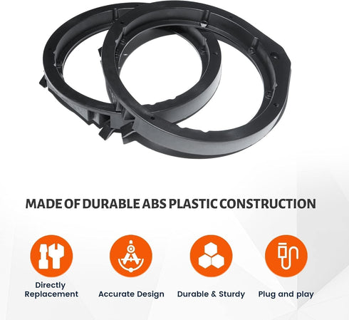NuIth Car 6.5 Inch Speaker Adapter Bracket with Wiring Harness Kit for 2006-2013 Honda Civic/Accord/CR-V