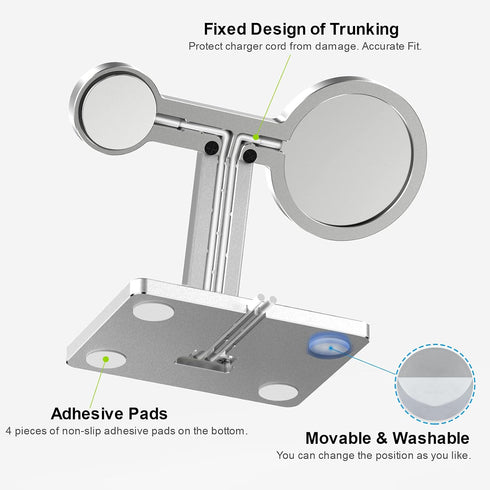 EWA 2 in 1 Magsafe Charger Stand - Aluminum Alloy Cell Phone Stand Holder for iPhone 15/14/13/12 and Apple Watch
