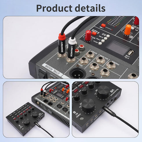 2-Pack 6FT 3.5mm 6.35mm 3.5mm 1/4" TRS to Dual TS Mono Y-Splitter Cable: Connect Stereo Output to Dual Mono Inputs
