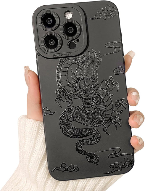 Cute Cool Dragon Design Case for iPhone 14 Pro Max, Soft TPU Shockproof Protective Girly Case for Girls Women