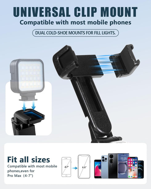 SonixForce 3-in-1 360 Pocket Phone Tripod, Portable Selfie Stick Tripod with Remote, Rotation Cell Phone Tripod Stand