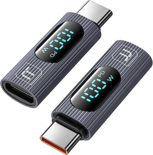 USB C Adapter, 2Pack 100W USB C Female to USB C Male Extension Adapter for iPad Pro iPhone 15 Pro Max MacBook Pro