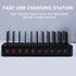 Haioulun 100W 10-Port 5 5 Smart Charging Station | USB-A & USB-C Ports | Organized Design for Cellphones, Tablets